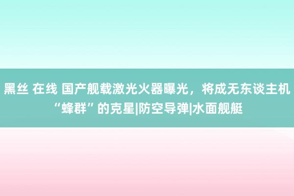 黑丝 在线 国产舰载激光火器曝光，将成无东谈主机“蜂群”的克星|防空导弹|水面舰艇