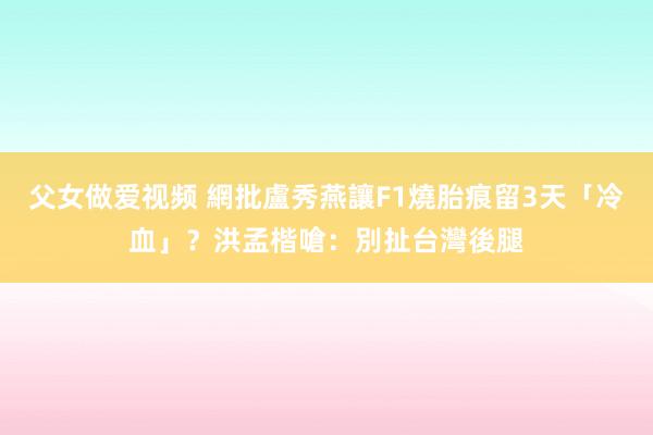 父女做爱视频 網批盧秀燕讓F1燒胎痕留3天「冷血」？　洪孟楷嗆：別扯台灣後腿