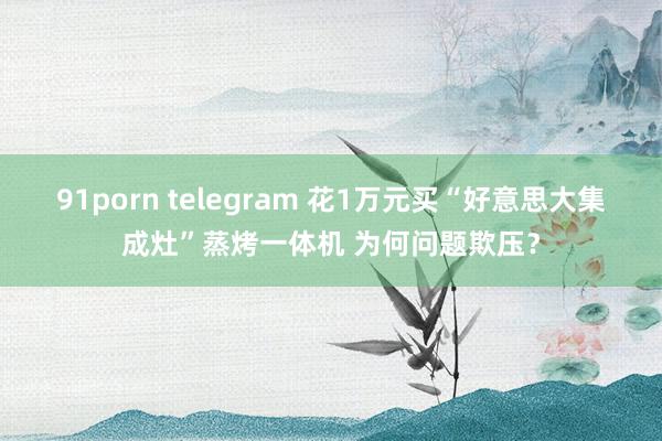 91porn telegram 花1万元买“好意思大集成灶”蒸烤一体机 为何问题欺压？