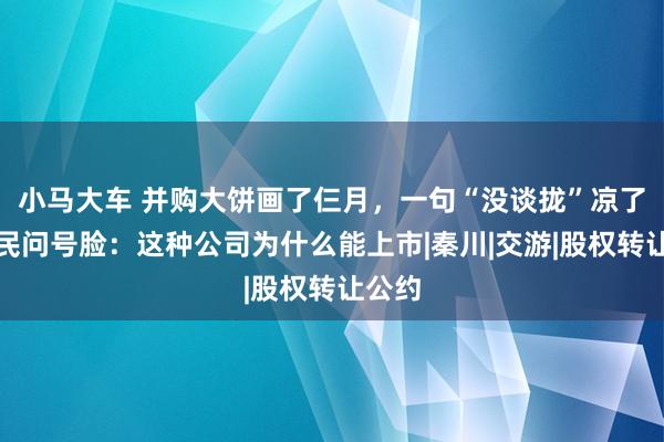 小马大车 并购大饼画了仨月，一句“没谈拢”凉了！股民问号脸：这种公司为什么能上市|秦川|交游|股权转让公约